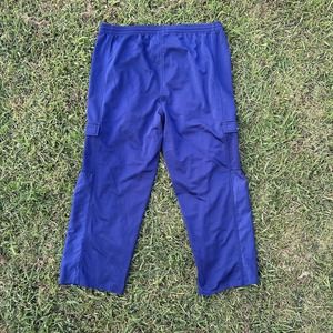 Vintage Adidas Mens Size Large Cargo‎ Pocket Track Pants Navy Blue 3 Stripe